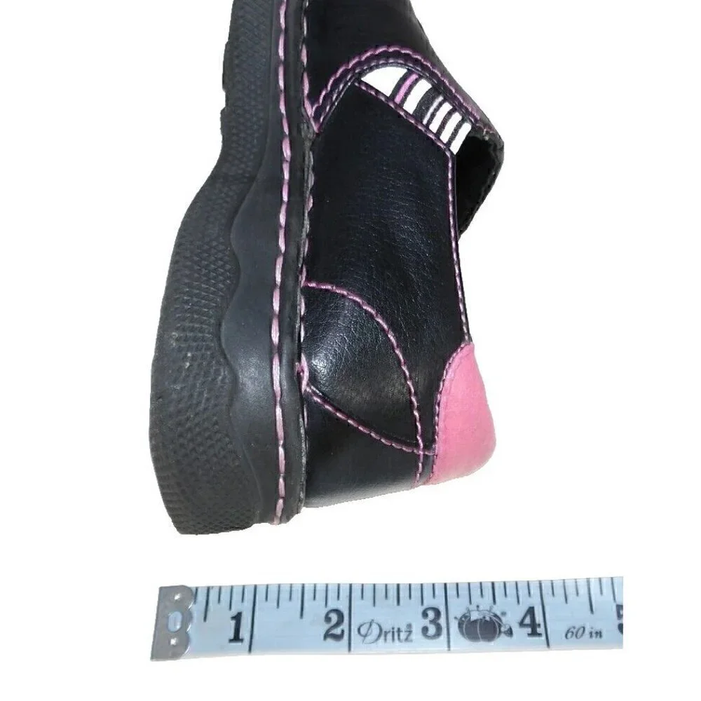 BUSTER BROWN black & pink girls BARBIE shoes sz 1.5 fits 7 3/4